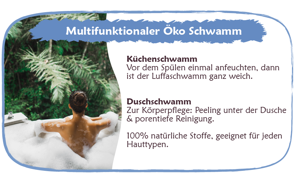 Öko 2-in-1 Luffa Schwamm 6er-Set beige